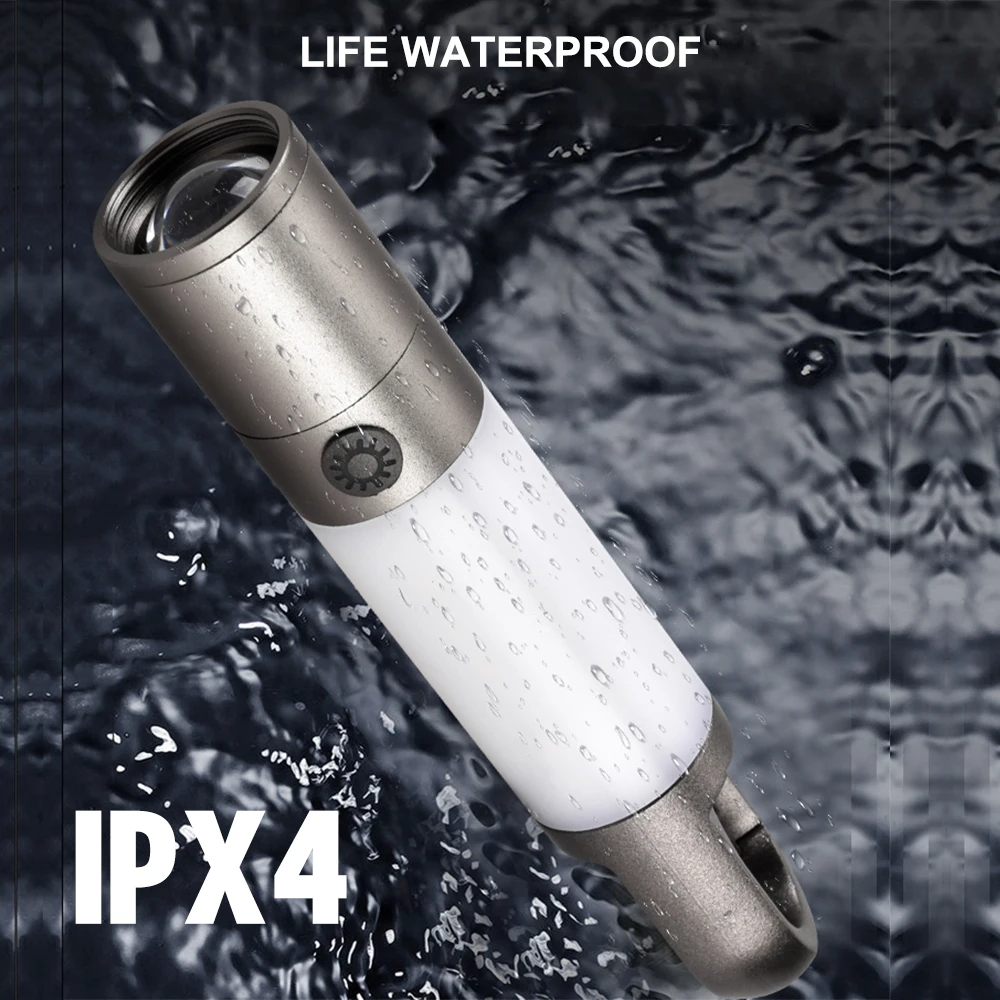 H20 LED Torchlight 1000LM Waterproof IPX4 Type C USB Rechargeable