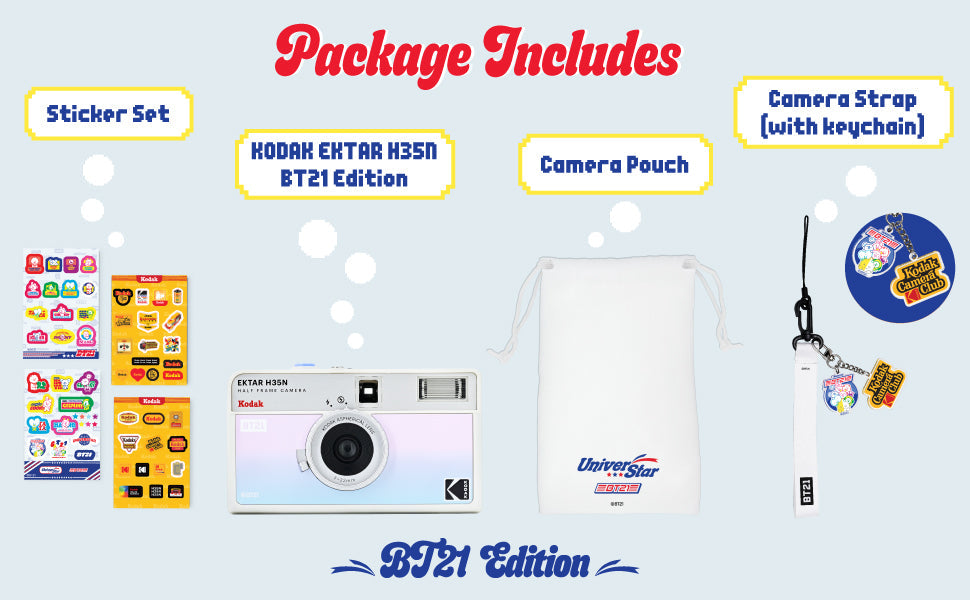 RETO KODAK EKTAR H35N Half Frame 35mm Film Camera BT21 EDITION