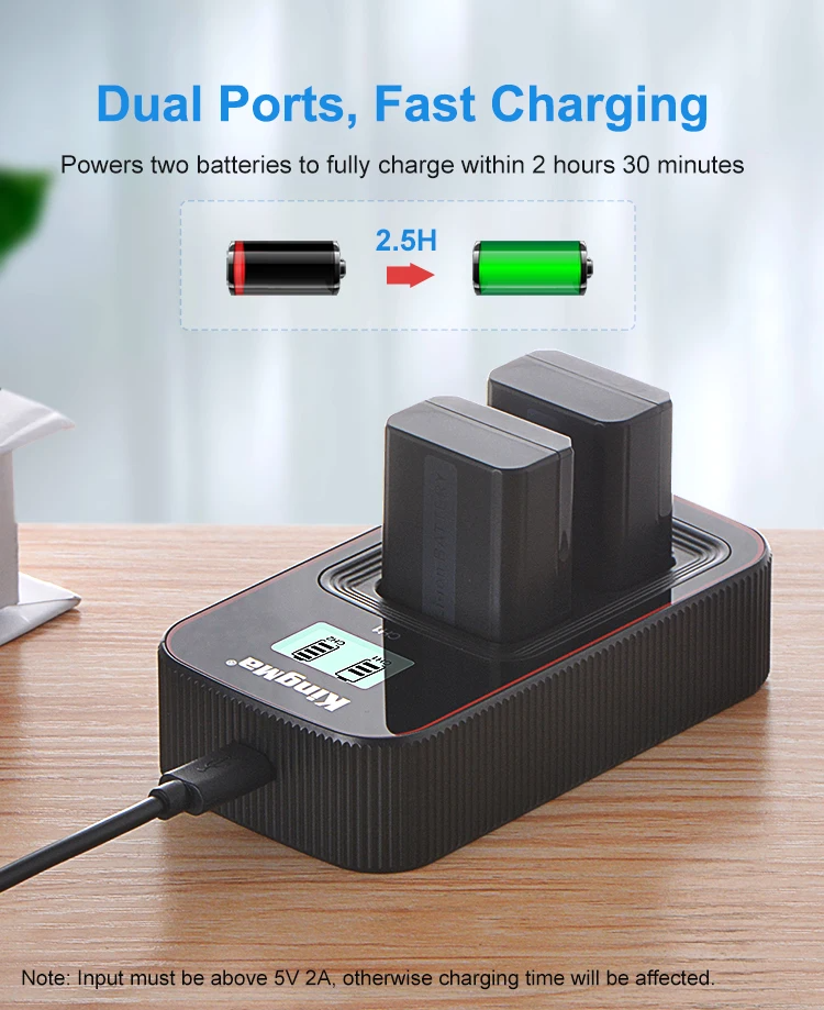 KingMa Sony NP FW50 Rechargeable Battery LCD Dual Charger