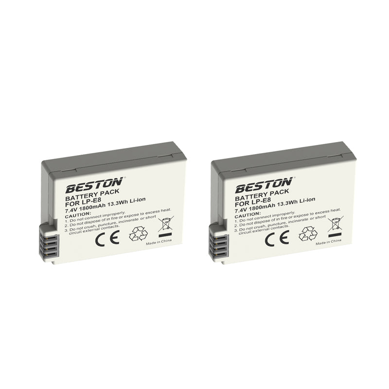 Beston Canon LP-E8 replacement battery - 1 Year Warranty