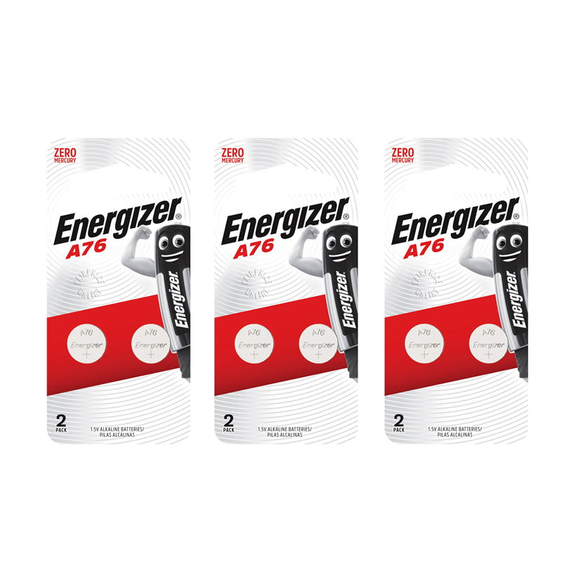 2 x Energizer A76 / LR44 1.5v Button Cell Battery Pack