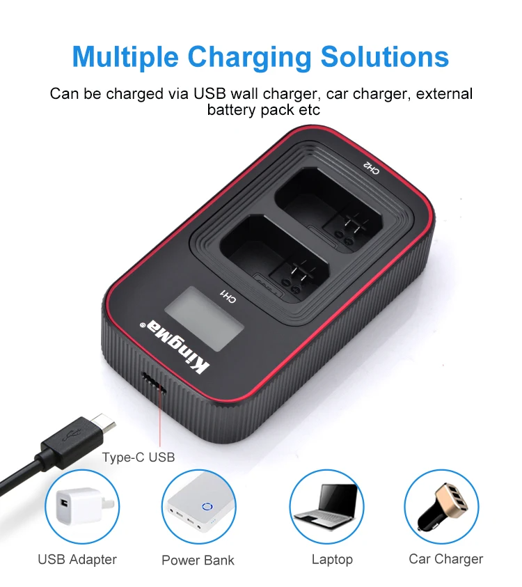 KingMa Sony NP FW50 Rechargeable Battery LCD Dual Charger