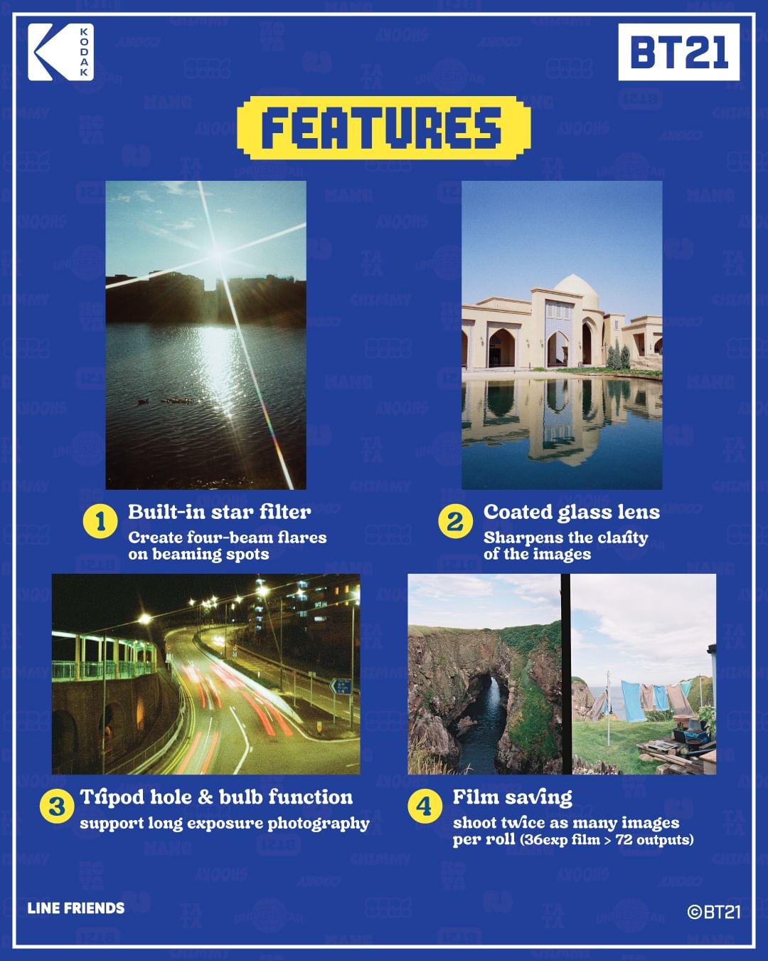 RETO KODAK EKTAR H35N Half Frame 35mm Film Camera BT21 EDITION