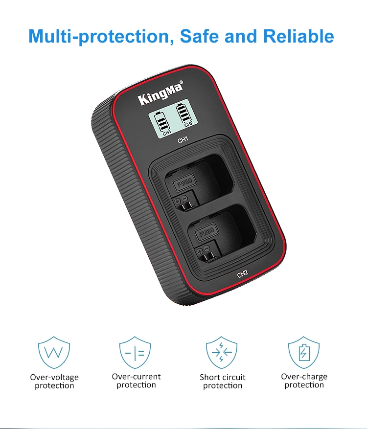 KingMa Sony NP FW50 Rechargeable Battery LCD Dual Charger