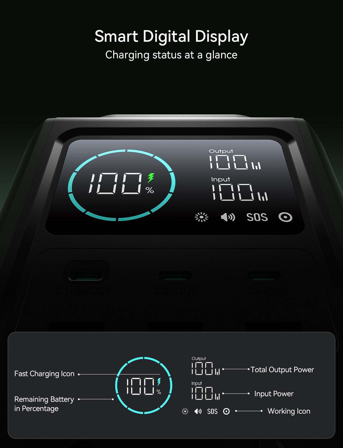 JOYROOM 100W Power Bank 75000mAh outdoor generator With Retractable Light