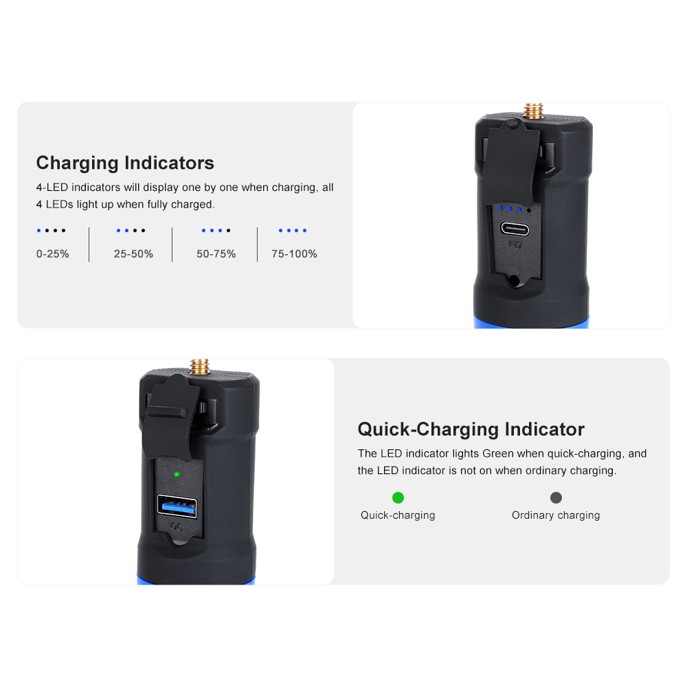 KingMa 10000mAh Power Bank Battery handle Grip Selfie Stick for Cameras, GoPro, Mobile Phone