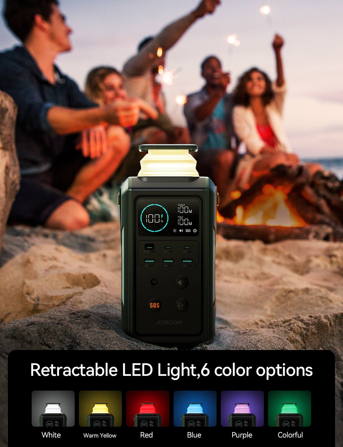 JOYROOM 100W Power Bank 75000mAh outdoor generator With Retractable Light