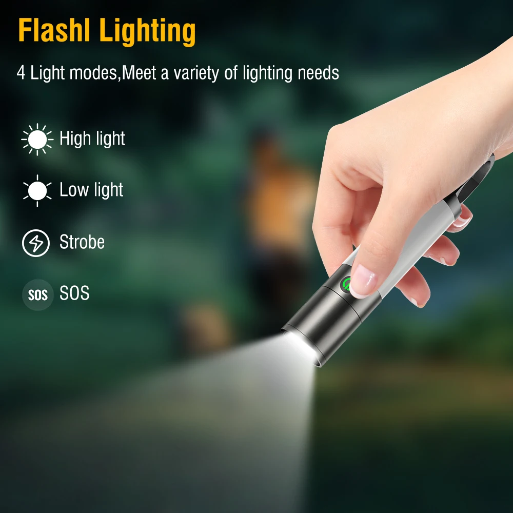 H20 LED Torchlight 1000LM Waterproof IPX4 Type C USB Rechargeable