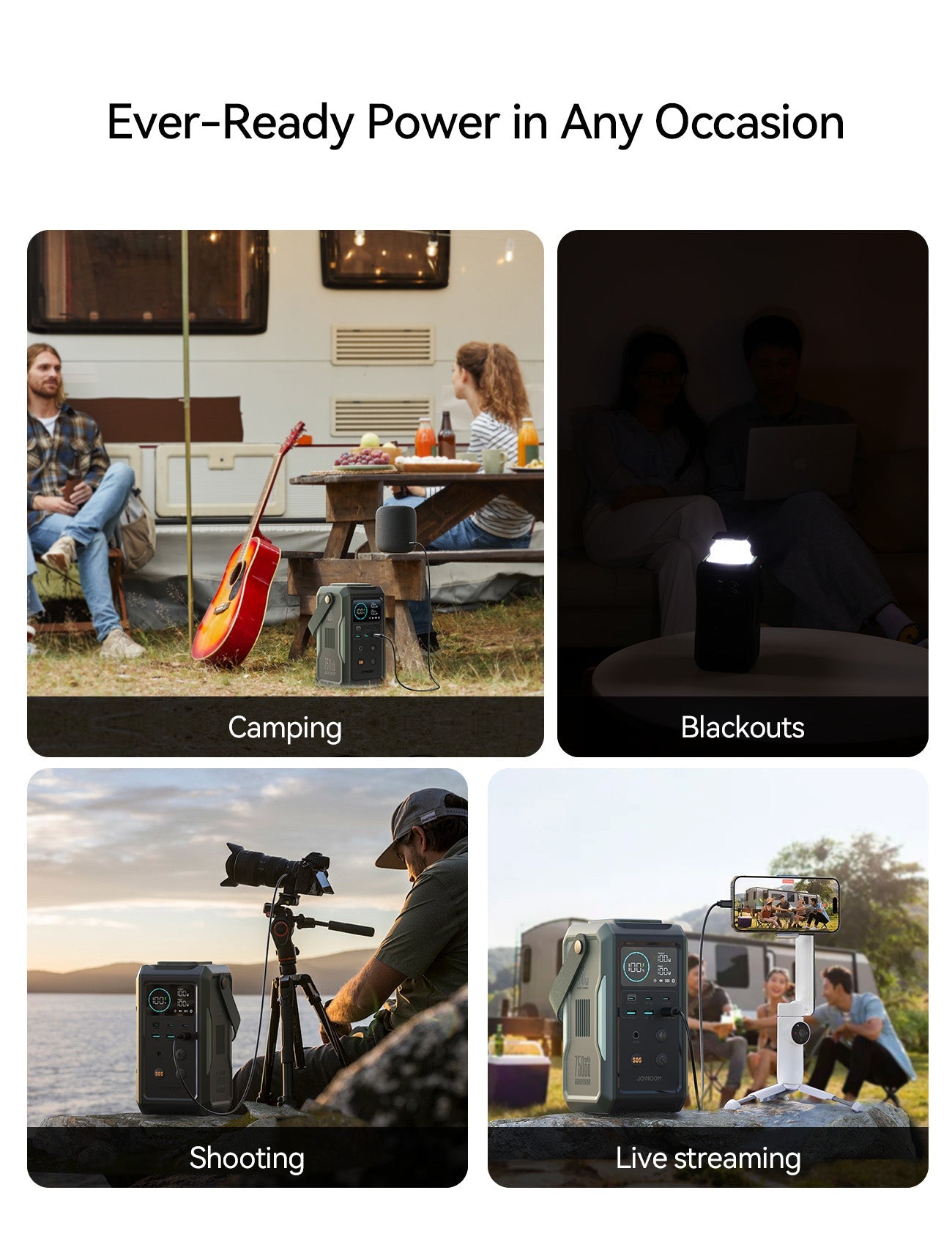 JOYROOM 100W Power Bank 75000mAh outdoor generator With Retractable Light