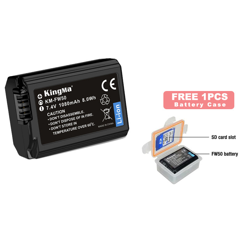 KingMa Sony NP FW50 Rechargeable Battery LCD Dual Charger