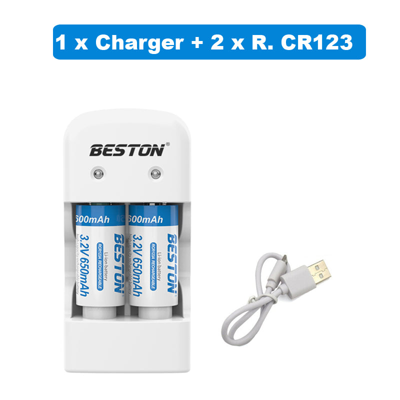 Beston Rechargable CR123 CR 123A Battery Charger Set