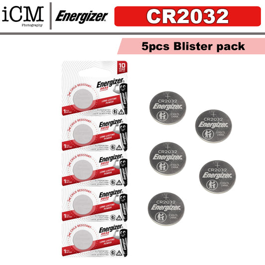 Energizer CR2032 Lithium Button Cell Battery - Pack of 5