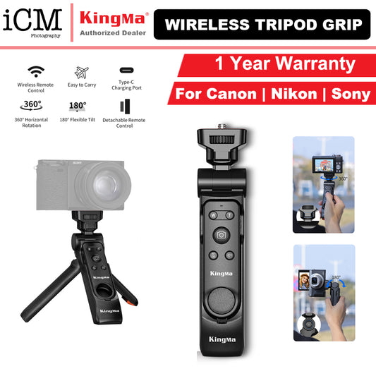 KingMa BM-SR4 Wireless Tripod Grip with Detachable Bluetooth Remote Control for Sony, Canon and Nikon Cameras