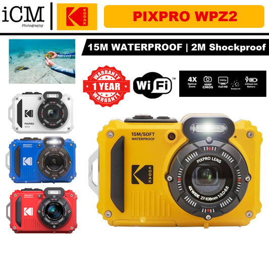 KODAK PIXPRO WPZ2 WiFi Digital Camera Waterproof Shockproof Dustproof 16MP 4X Optical Zoom