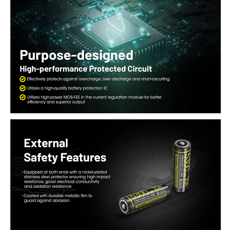 Nitecore NL2153HPi 21700 Li-ion 20A Battery 5300mAh
