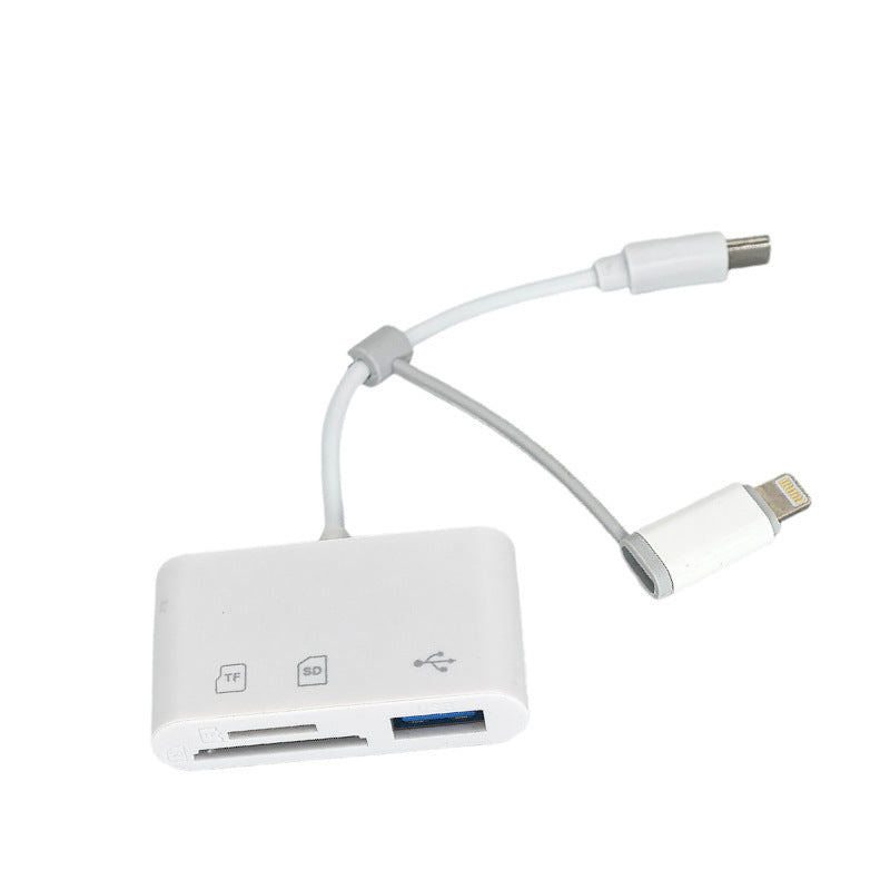 3 Port USB Type C to Card Reader Adapter SD Card Micro SD card for Android Lighting Apple