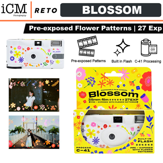 Retocolor Blossom 400 35mm Disposable Film Camera 27EXP Pre exposed Flower Patterns