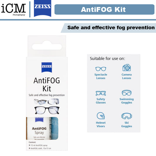 ZEISS Anti Fog Kit (Anti-Fog Spray + Anti-Fog Cleaning Cloth) for spectacle Camera lenses