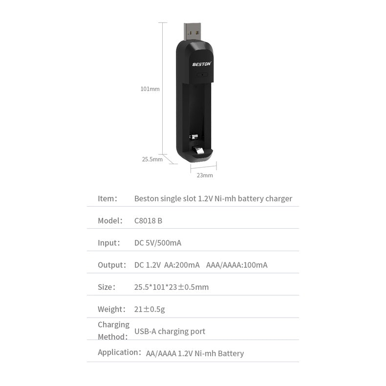 Beston E96 AAAA Rechargeable Battery LR61 With USB Charger