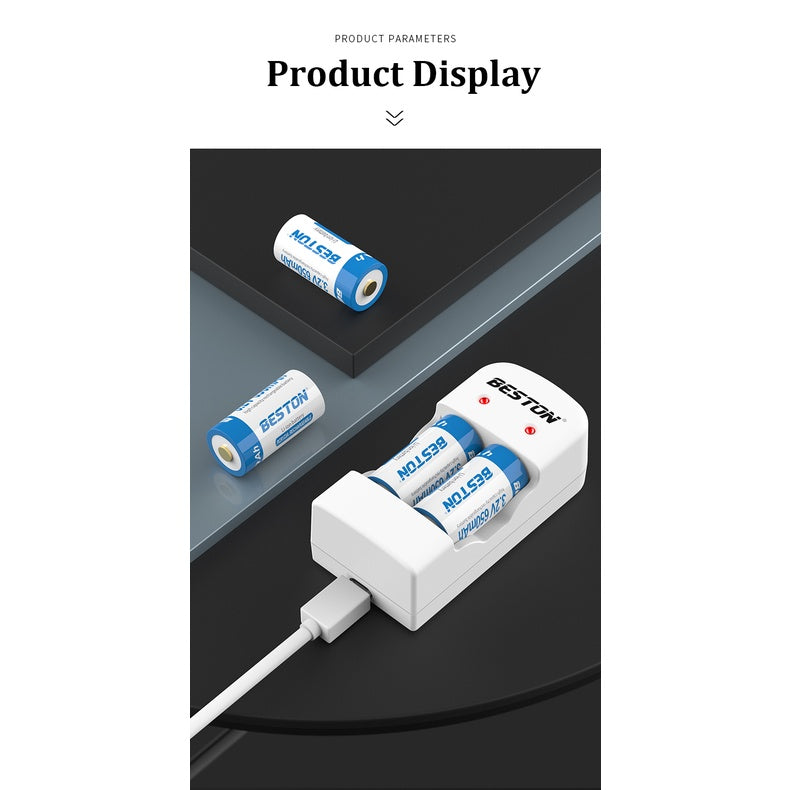 Beston Rechargable CR123 CR 123A Battery Charger Set