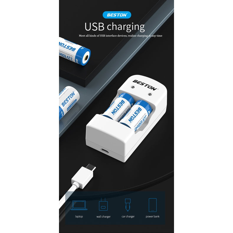 Beston Rechargable CR123 CR 123A Battery Charger Set