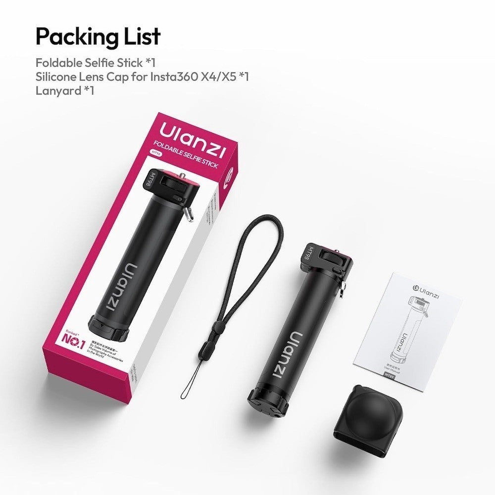 Ulanzi MT98 Action Camera Foldable Flip Tripod Selfie Stick for Insta360 X4/X5