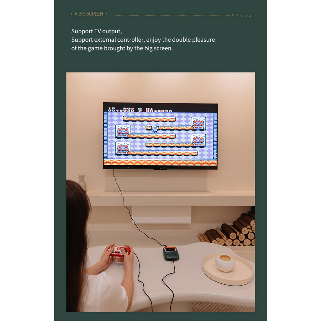 10000mAh Power bank with Retro Game Console 2.8 Inch Dual USB Output Mini Handheld Game Console