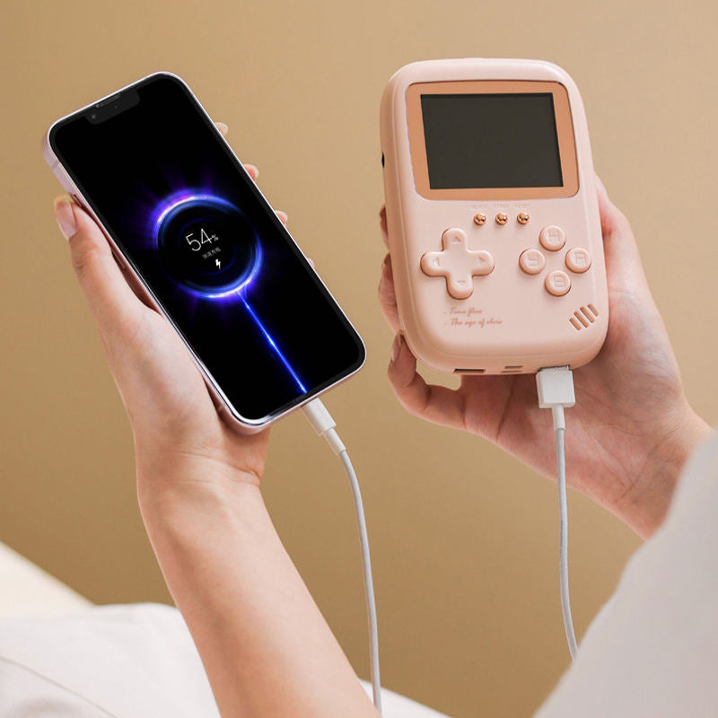 10000mAh Power bank with Retro Game Console 2.8 Inch Dual USB Output Mini Handheld Game Console