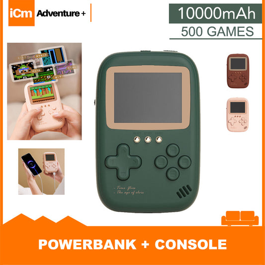 10000mAh Power bank with Retro Game Console 2.8 Inch Dual USB Output Mini Handheld Game Console