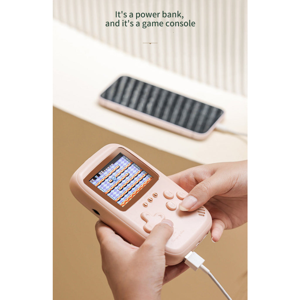 10000mAh Power bank with Retro Game Console 2.8 Inch Dual USB Output Mini Handheld Game Console