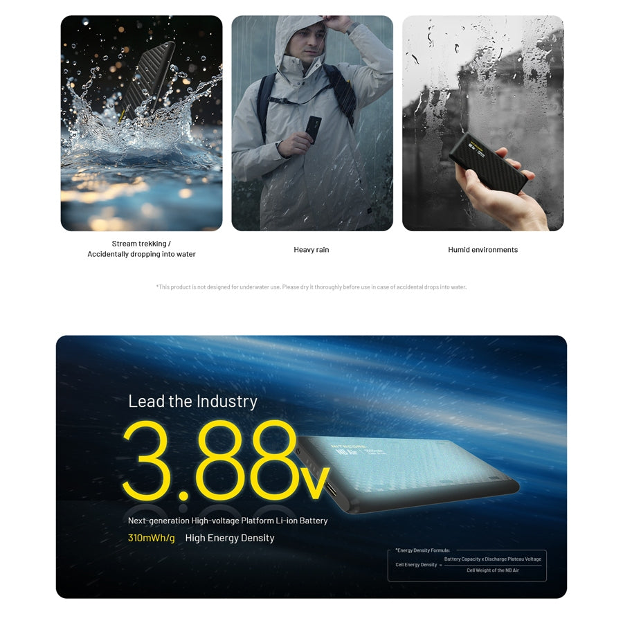 Nitecore NB Air Ultra Lightweight and Slim USB-C 5000mAh Power Bank 2.4A 18W