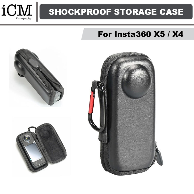 Insta360 X5 X4 PU Portable Camera Case Mini Storage Bag