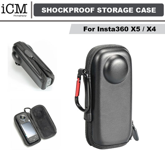 Insta360 X5 X4 PU Portable Camera Case Mini Storage Bag