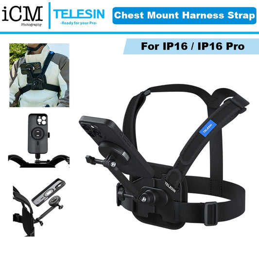 Telesin ip16 sports Chest Mount Harness strap for iPhone 16 pro/pro