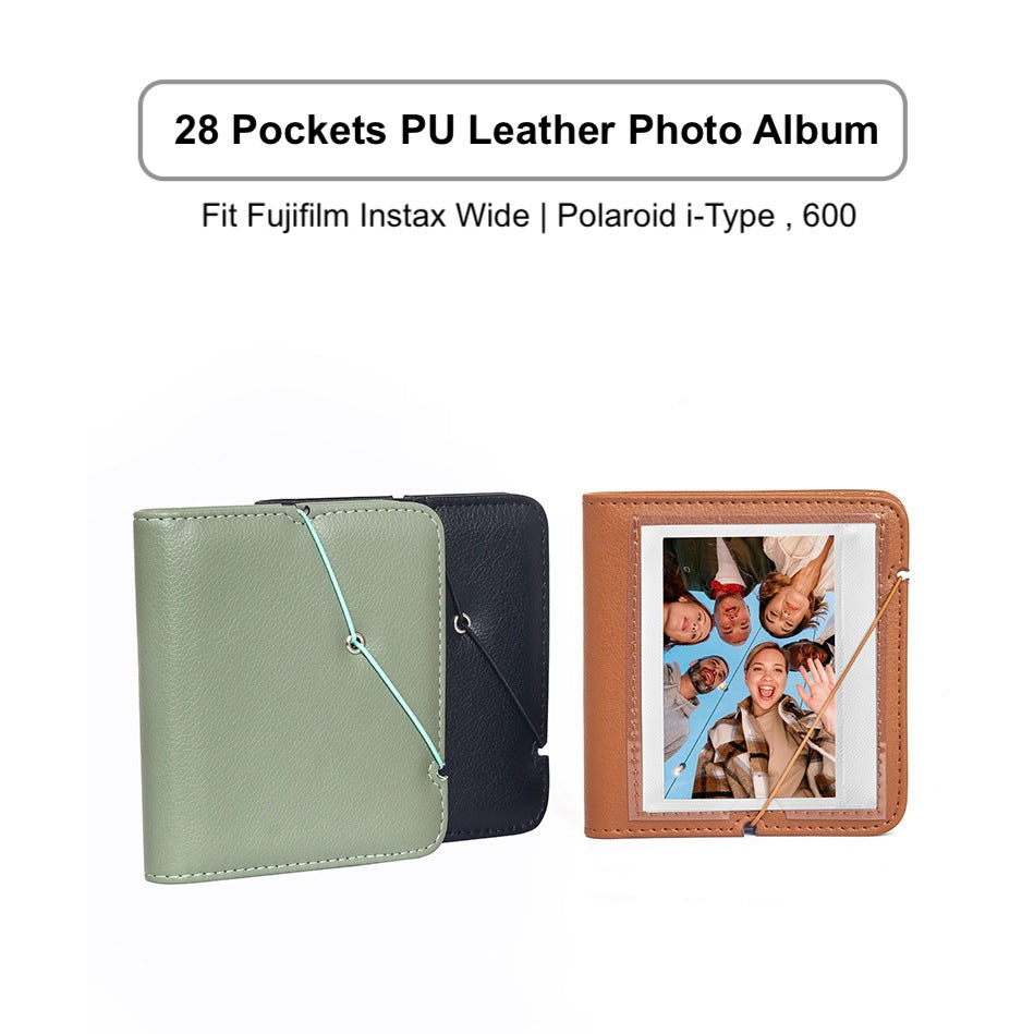 Fujifilm Instax Wide Film 28 + 1 Pocket Photo PU Leather Album for Polaroid i-type 600