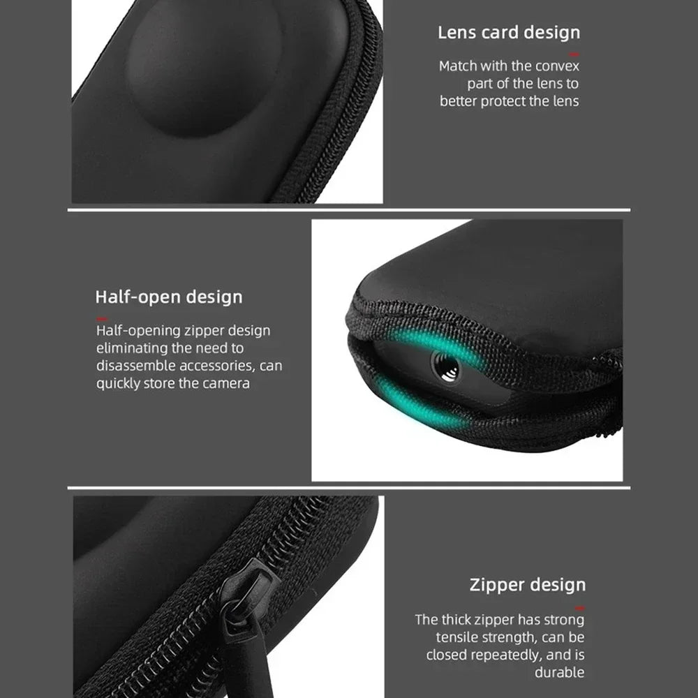 Insta360 X5 X4 PU Portable Camera Case Mini Storage Bag