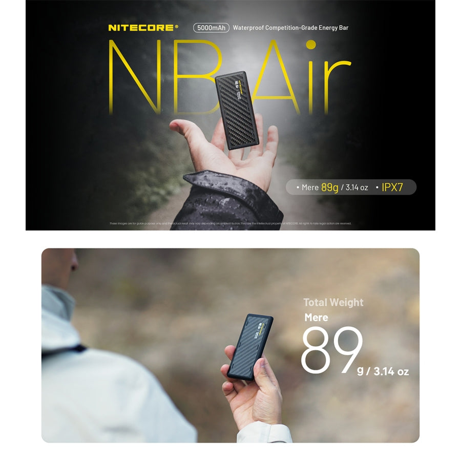 Nitecore NB Air Ultra Lightweight and Slim USB-C 5000mAh Power Bank 2.4A 18W