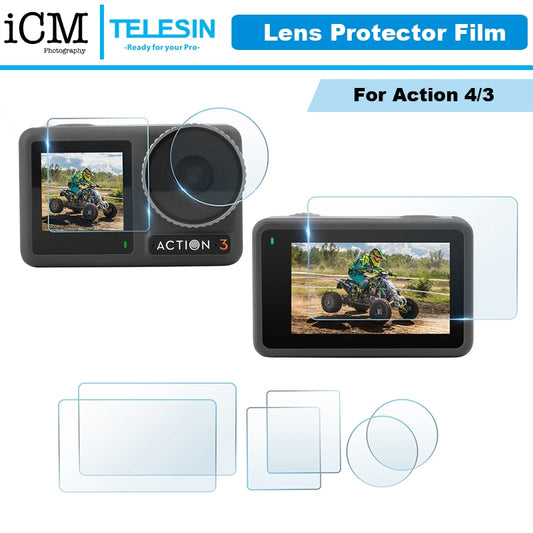 Telesin Lens screen Plastic Film Protector for DJI OSMO Action 4 3