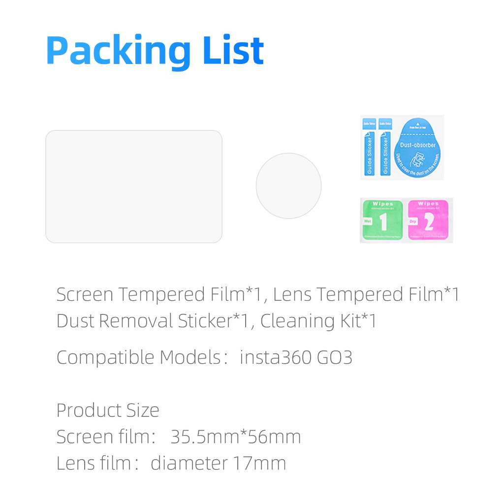 TELESIN Insta360 GO 3 Tempered Glass screen lens protector