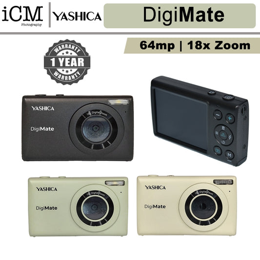 YASHICA DigiMate 64mp Compact Digital Camera 18x Zoom/ 4k Digital Camera