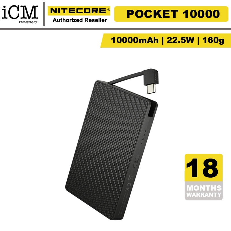 Nitecore Pocket 10000 USB-C Power Bank with Built-In Cable