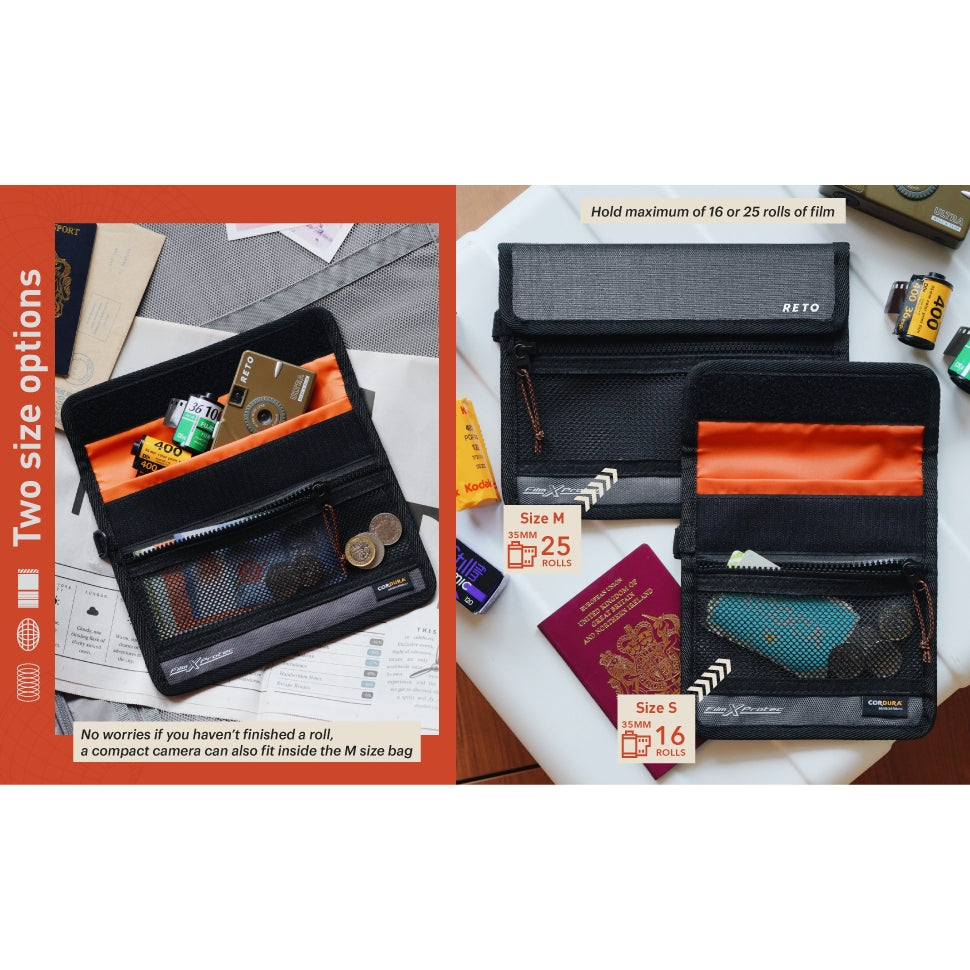 RETO Film X-Protec X-Ray Bag for 35mm film CORDURA Waterproof, X-Ray Proof, Lead-Free