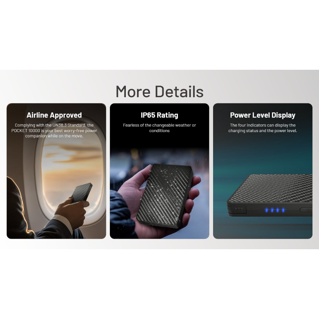 Nitecore Pocket 10000 USB-C Power Bank with Built-In Cable