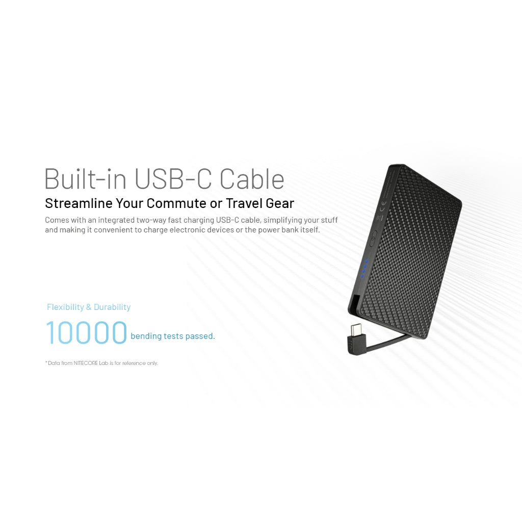 Nitecore Pocket 10000 USB-C Power Bank with Built-In Cable