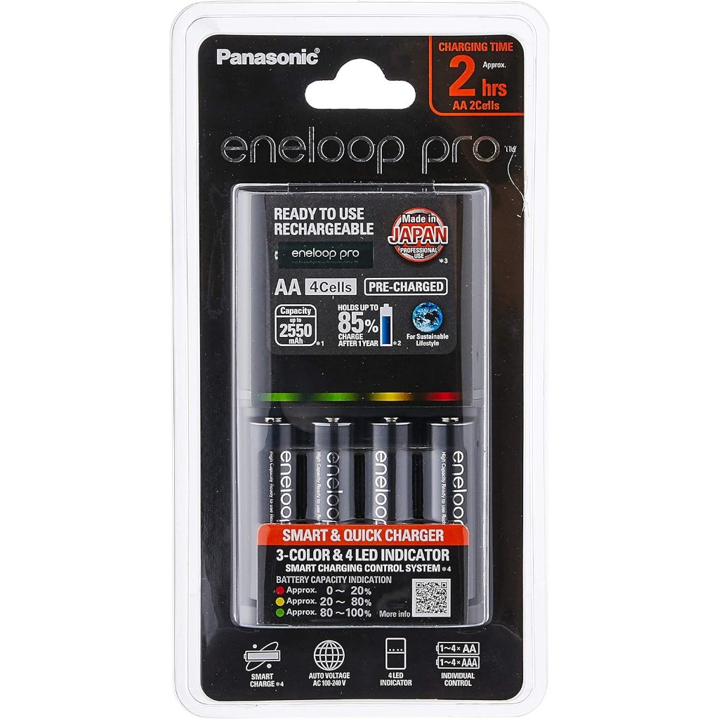 PANASONIC ENELOOP Pro BQ-CC55 2hrs Smart and Quick Charger + 4 AA Pro Eneloop