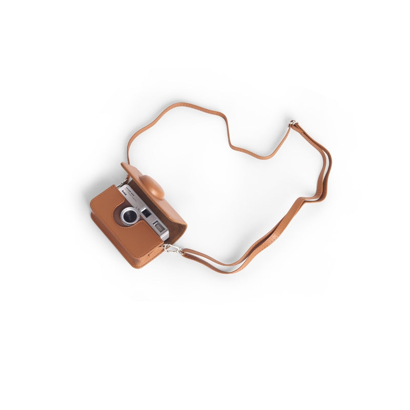 35mm Film Camera PU Leather Case Protector Camera Bag with Shoulder Strap for EKTAR H35 F9 Vibe