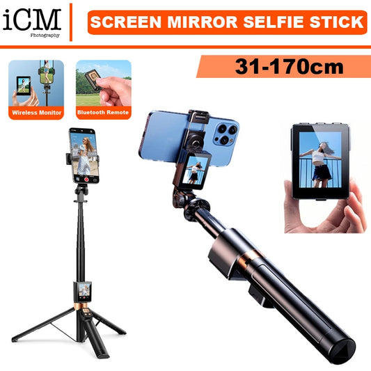 CL07 1.7m Selfie Stick Wireless Screen Monitor HD Screen Projector Tripod
