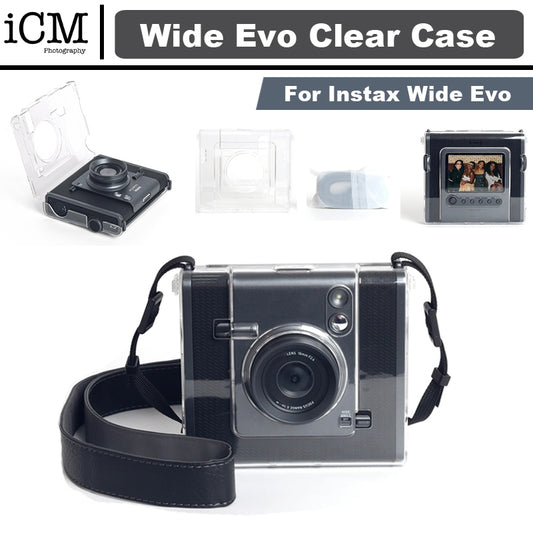 Instax Wide EVO Camera Clear Case Cover with Shoulder Strap