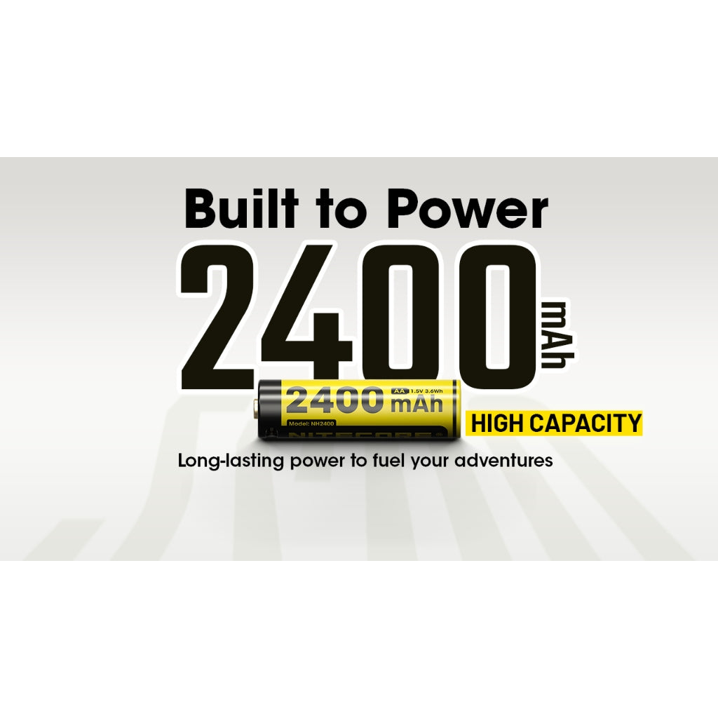 Nitecore NH2400 Rechargeable AA li-ion Battery USB-C 2400mAh