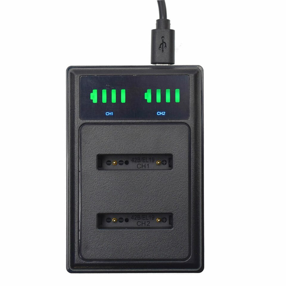 USB Dual charger for Kodak PixPro  FZ55 LB-012 Olymplus OM Li-40